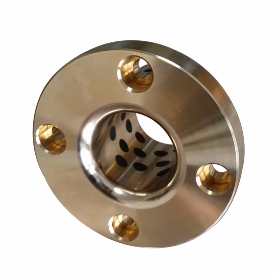 Cuzn25al5 フランジ ブロンズ ブッシュ、グラファイト インサート ベアリング ブッシュ付き